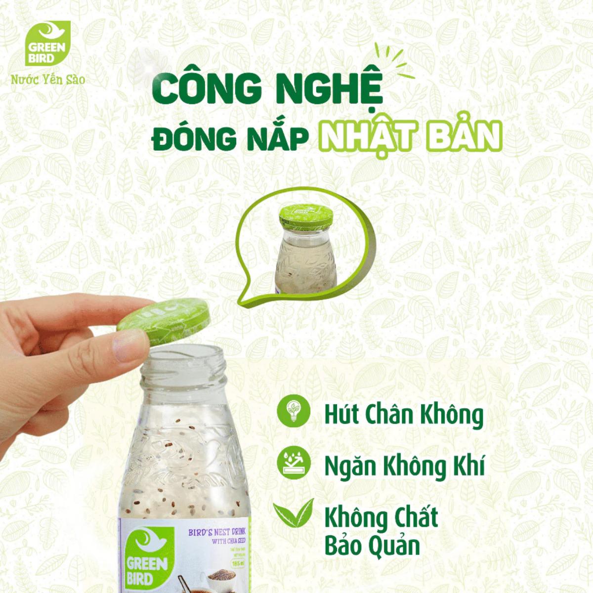 Nước Yến Sào Và Hạt Chia Greenbird (6 chai x 185ml)