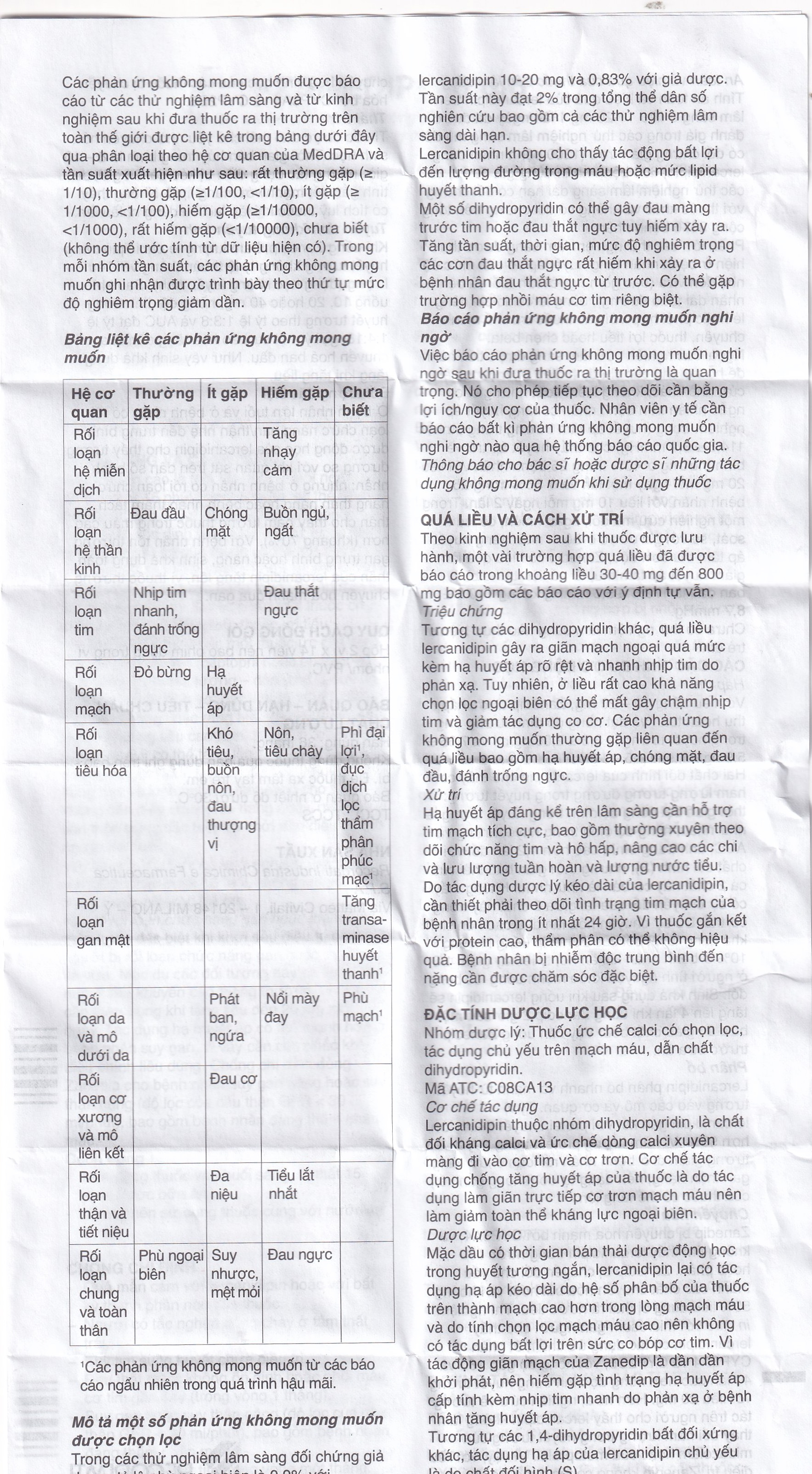 Thuốc Zanedip 10mg Recordati điều trị tăng huyết áp vô căn (2 vỉ x 14 viên)