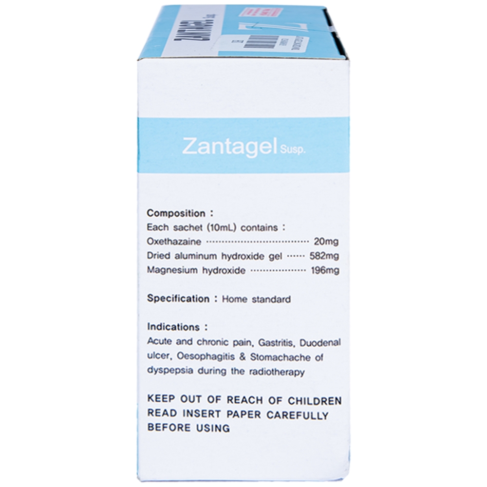 Hỗn dịch Zantagel Susp JS Pharm điều trị đau cấp tính và mãn tính, viêm dạ dày (20 gói x 10ml)