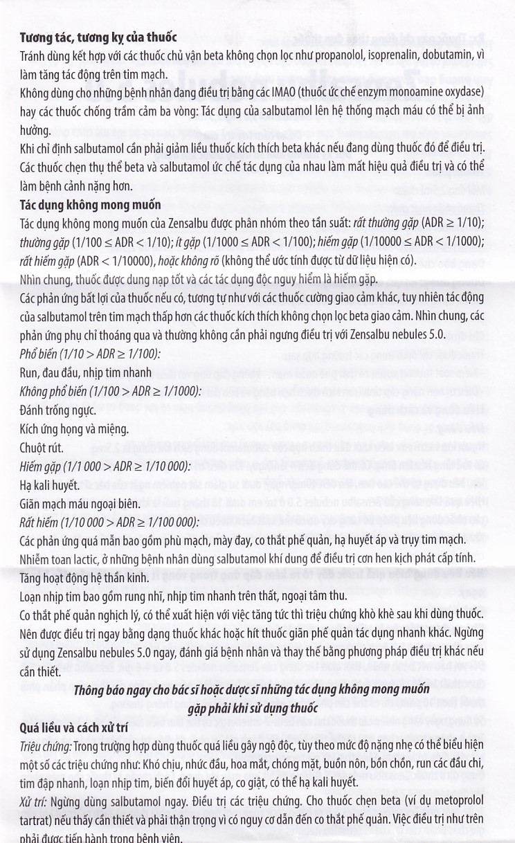 Thuốc Zensalbu 5mg CPC1HN kiểm soát co thắt phế quản mạn, điều trị hen nặng cấp tính (2 vỉ x 5 ống)