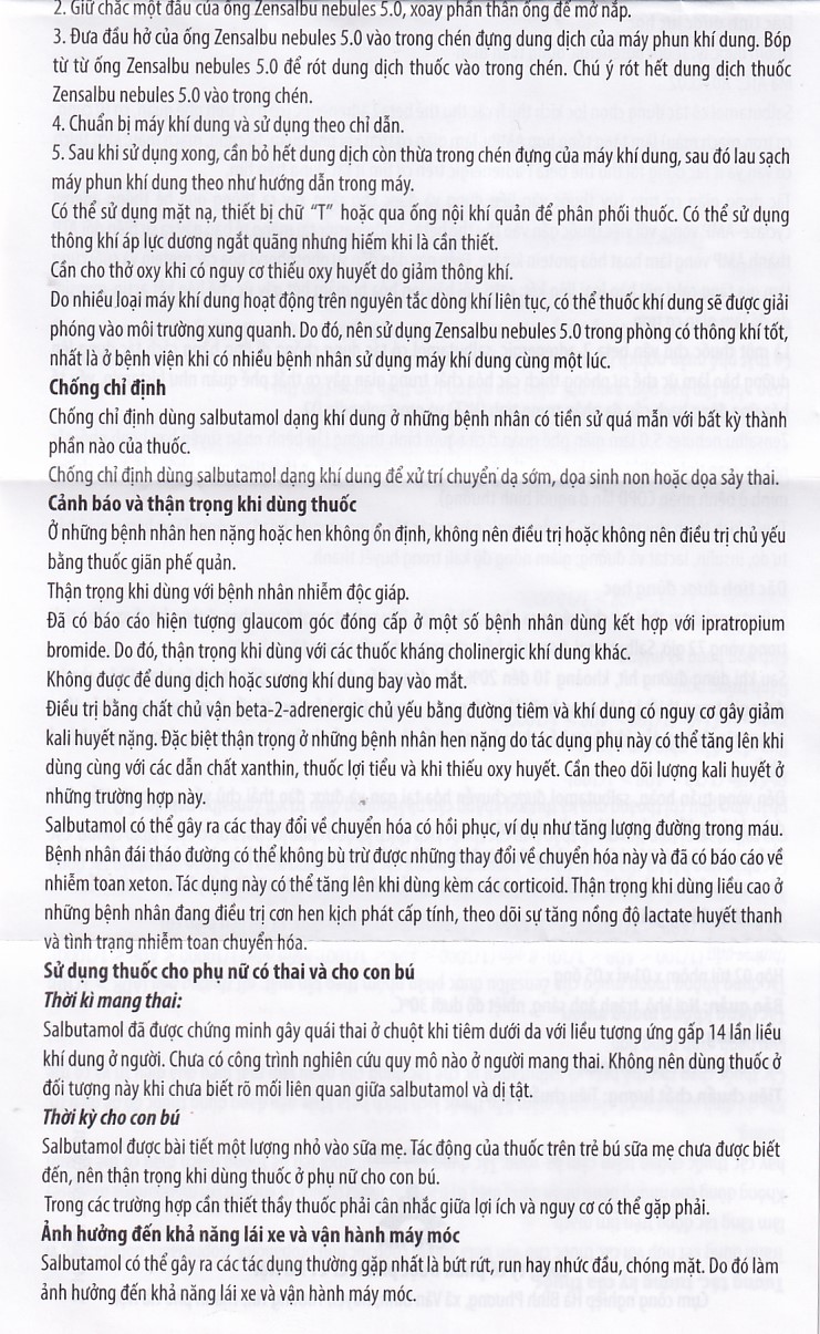 Thuốc Zensalbu 5mg CPC1HN kiểm soát co thắt phế quản mạn, điều trị hen nặng cấp tính (2 vỉ x 5 ống)