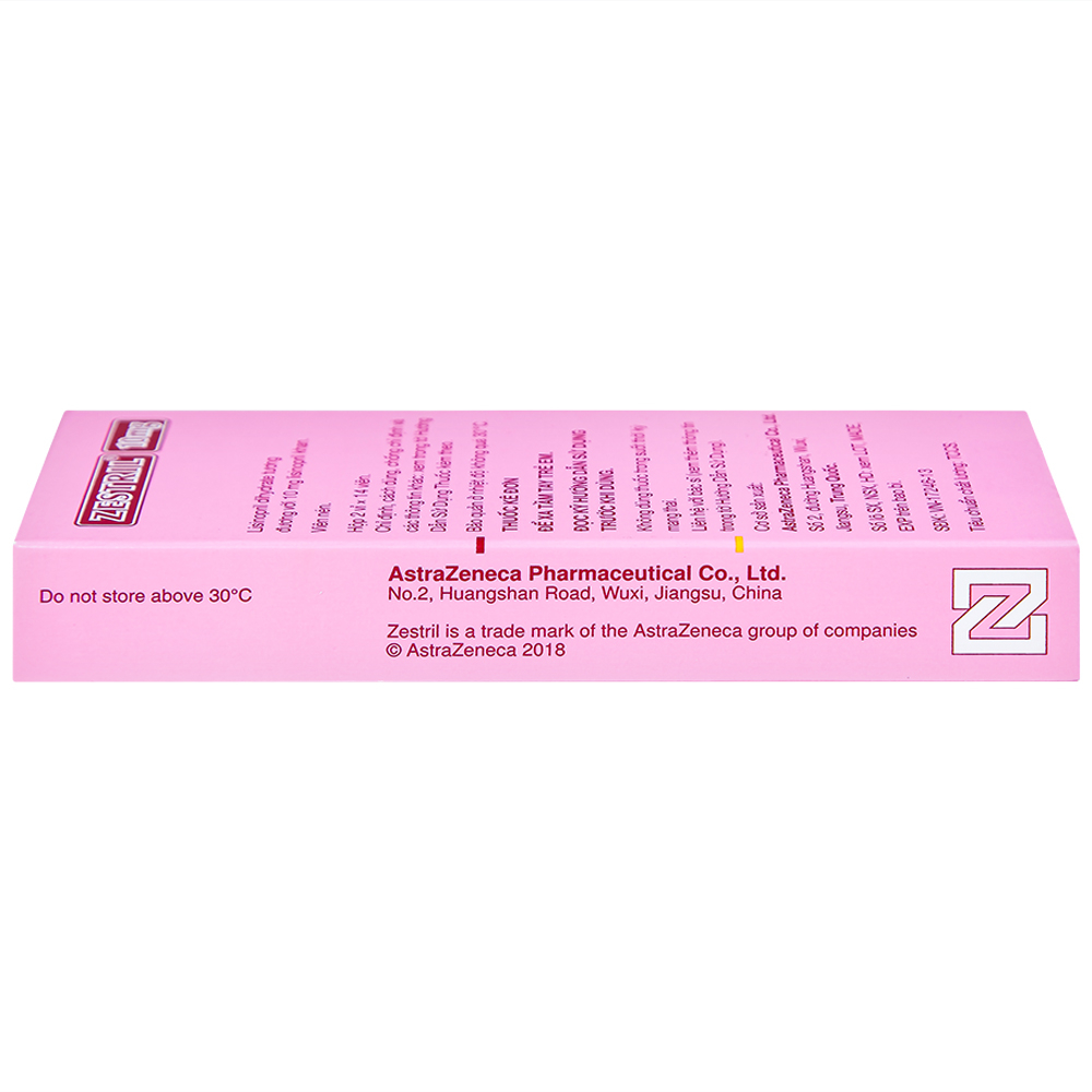 Thuốc Zestril 10mg AstraZeneca điều trị tăng huyết áp, suy tim (2 vỉ x 14 viên)