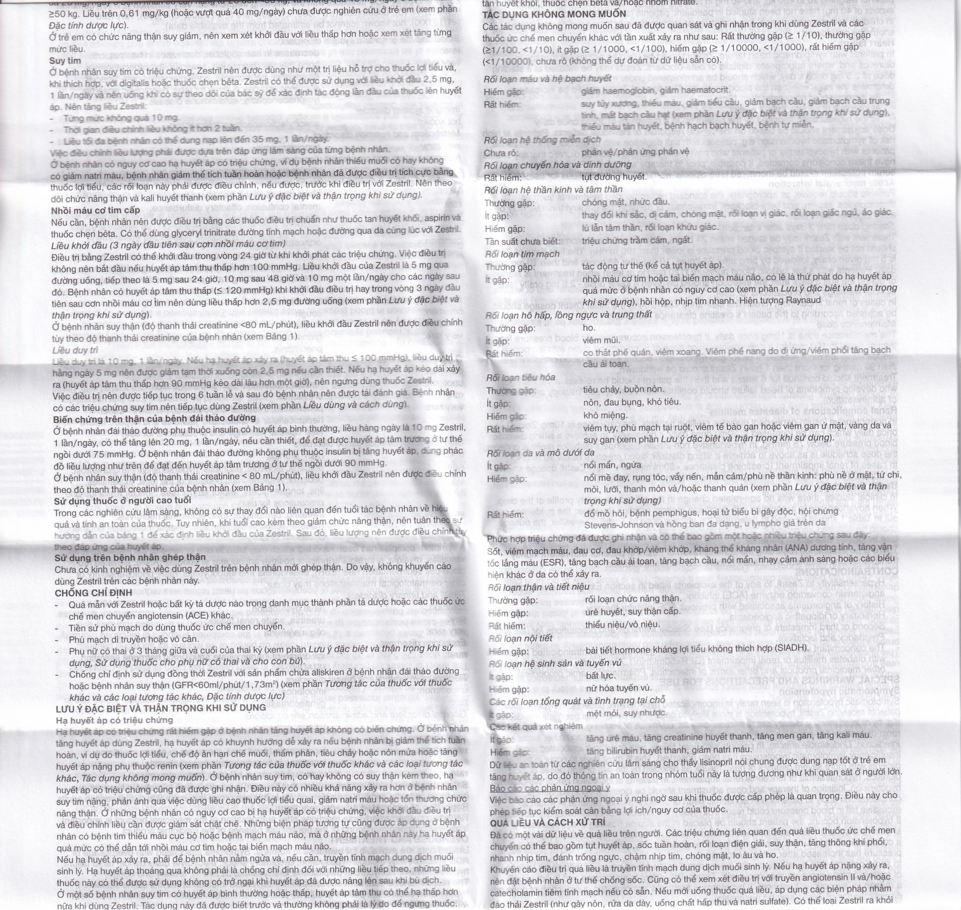 Thuốc Zestril 10mg AstraZeneca điều trị tăng huyết áp, suy tim (2 vỉ x 14 viên)