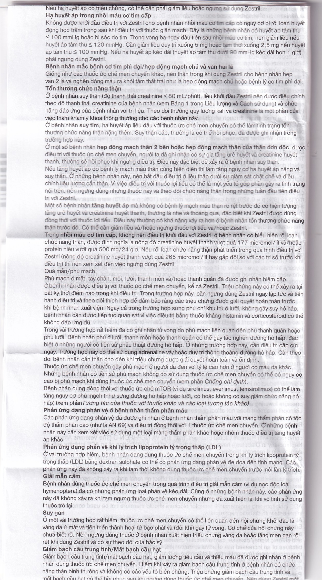 Thuốc Zestril 5mg AstraZeneca điều trị tăng huyết áp, suy tim (2 vỉ x 14 viên)