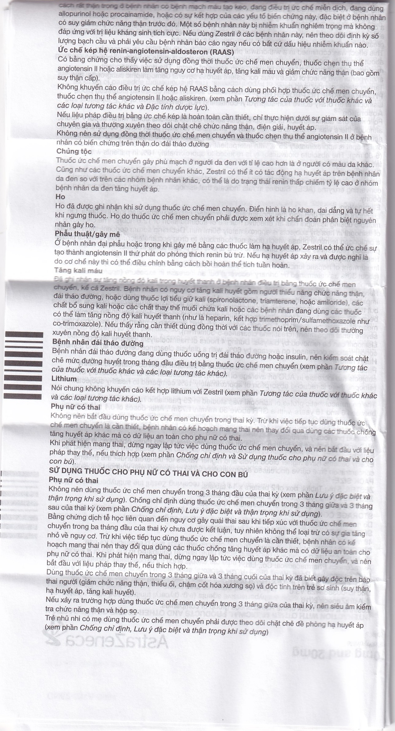 Thuốc Zestril 5mg AstraZeneca điều trị tăng huyết áp, suy tim (2 vỉ x 14 viên)