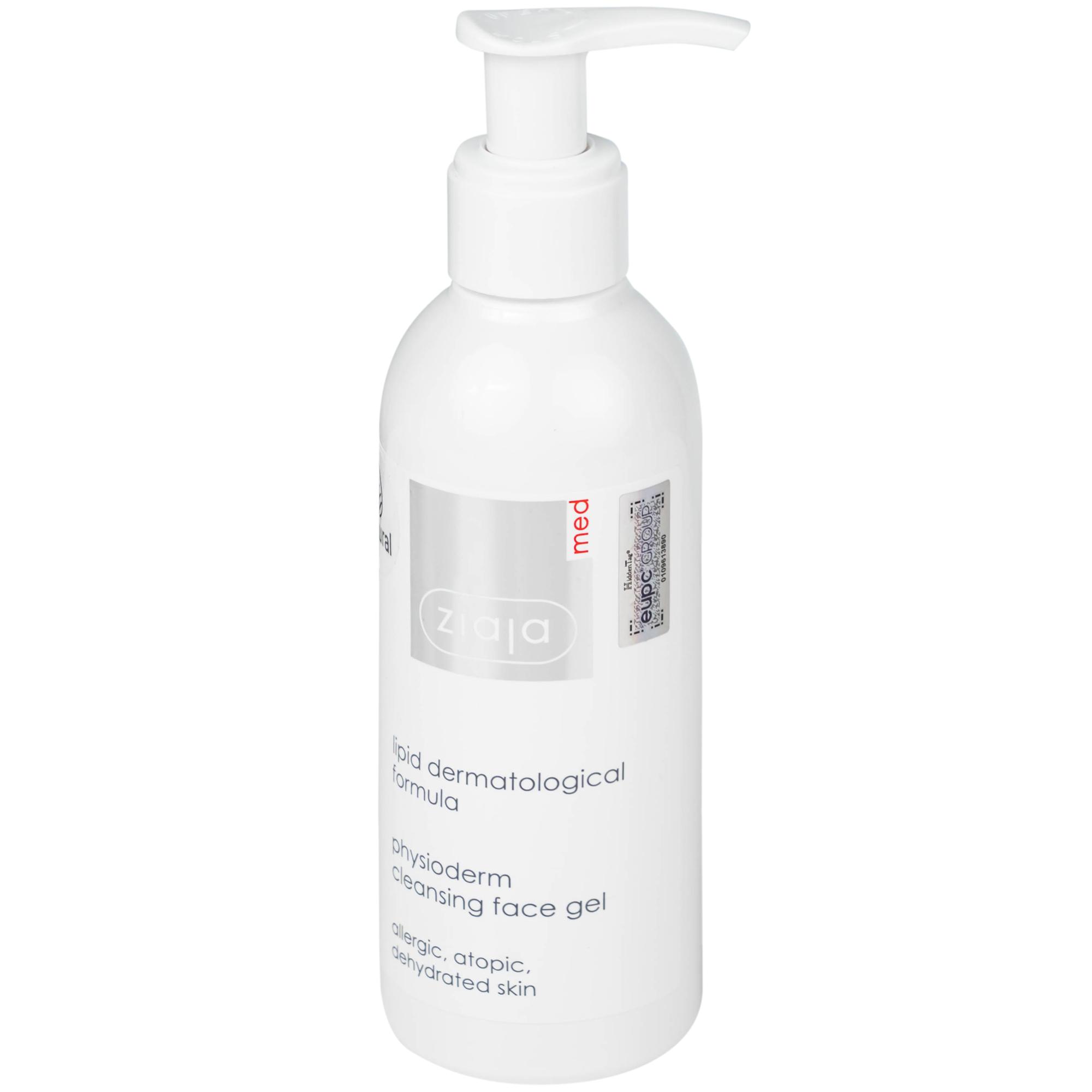 Gel rửa mặt cho da nhạy cảm Ziaja Med Lipid Dermatological Formula Physioderm Cleansing Face 200ml