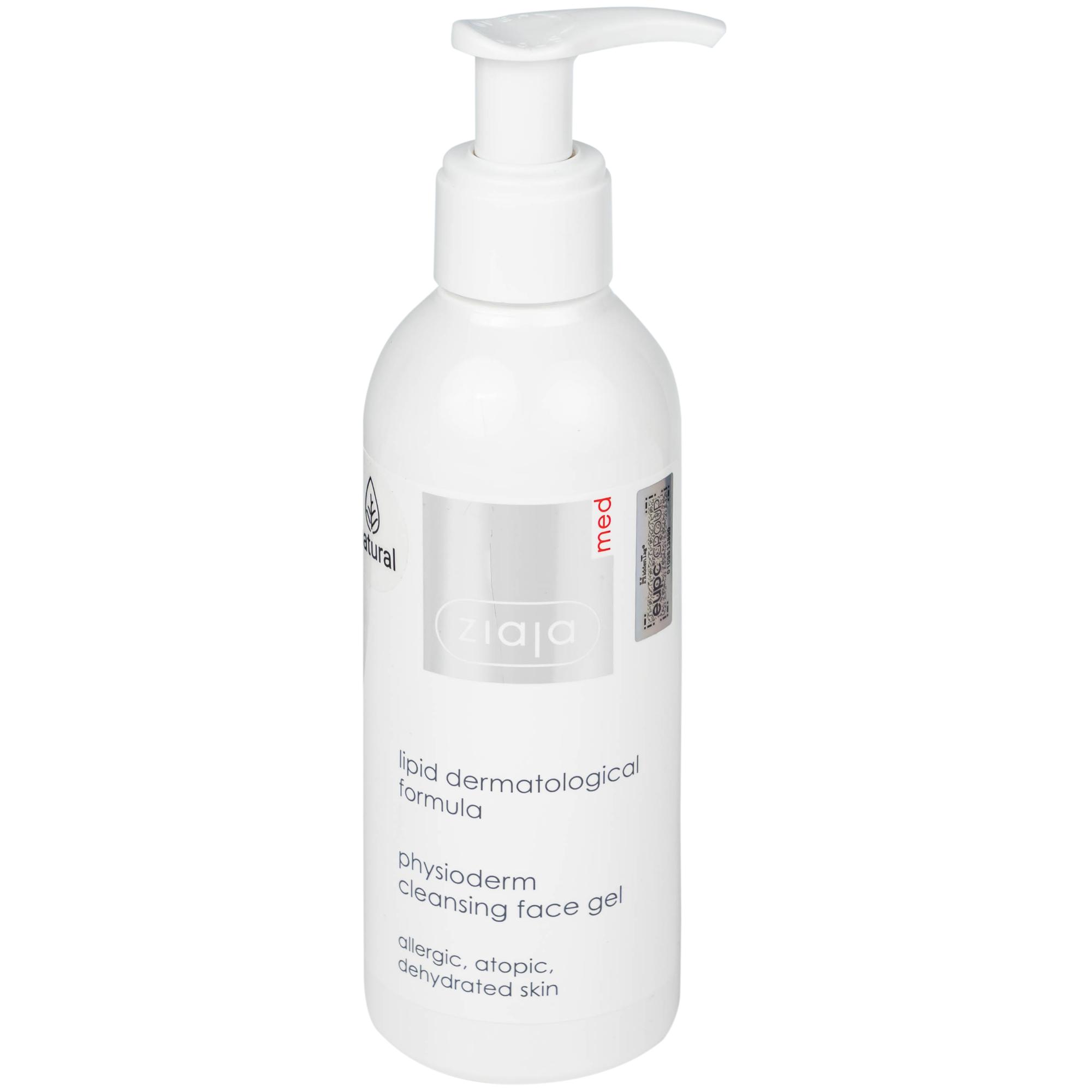 Gel rửa mặt cho da nhạy cảm Ziaja Med Lipid Dermatological Formula Physioderm Cleansing Face 200ml