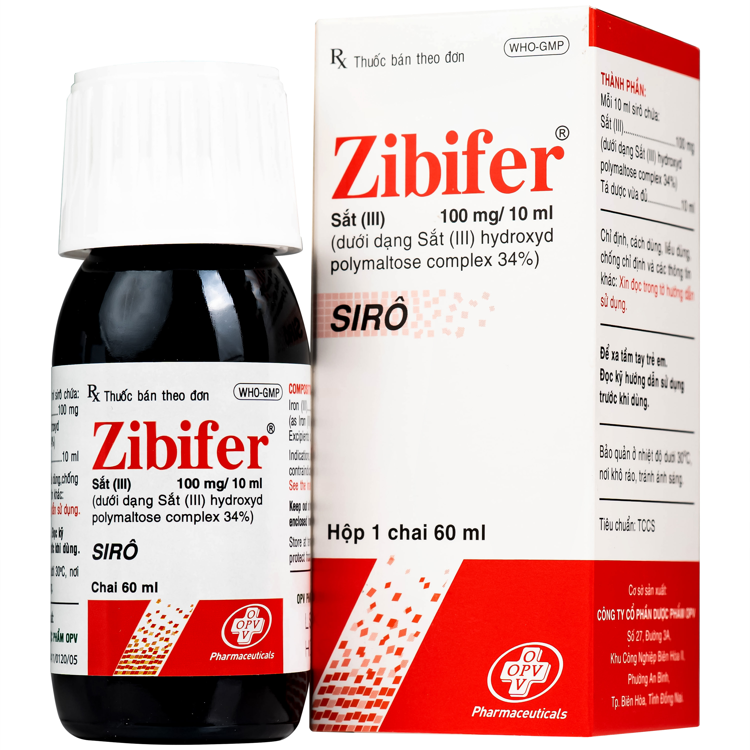 Thuốc Zibifer OPV Pharmaceutical điều trị thiếu máu do thiếu sắt và thiếu sắt không thiếu máu (60ml)