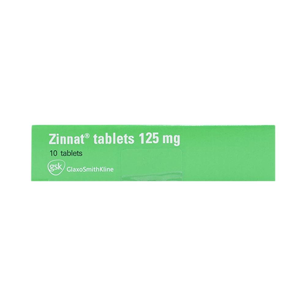 Thuốc Zinnat tablets 125mg GSK điều trị các chứng nhiễm khuẩn (1 vỉ x 10 viên)
