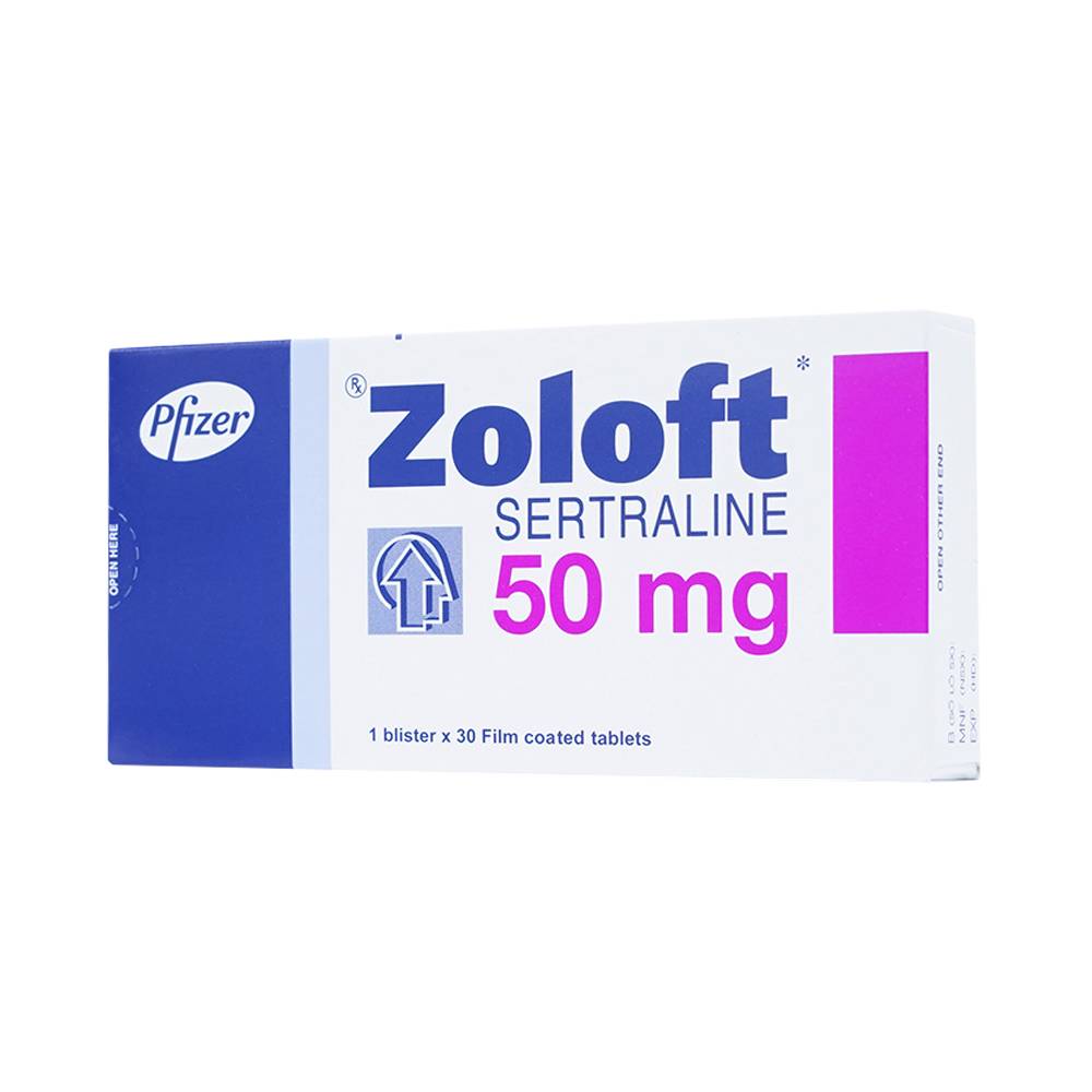 Thuốc Zoloft Sertraline 50mg Pfizer điều trị triệu chứng bệnh trầm cảm (1 vỉ x 30 viên)