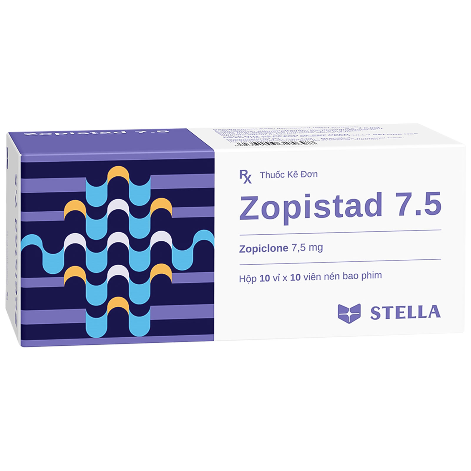Thuốc Zopistad 7.5mg Stella Pharm điều trị ngắn hạn chứng mất ngủ (10 vỉ x 10 viên)