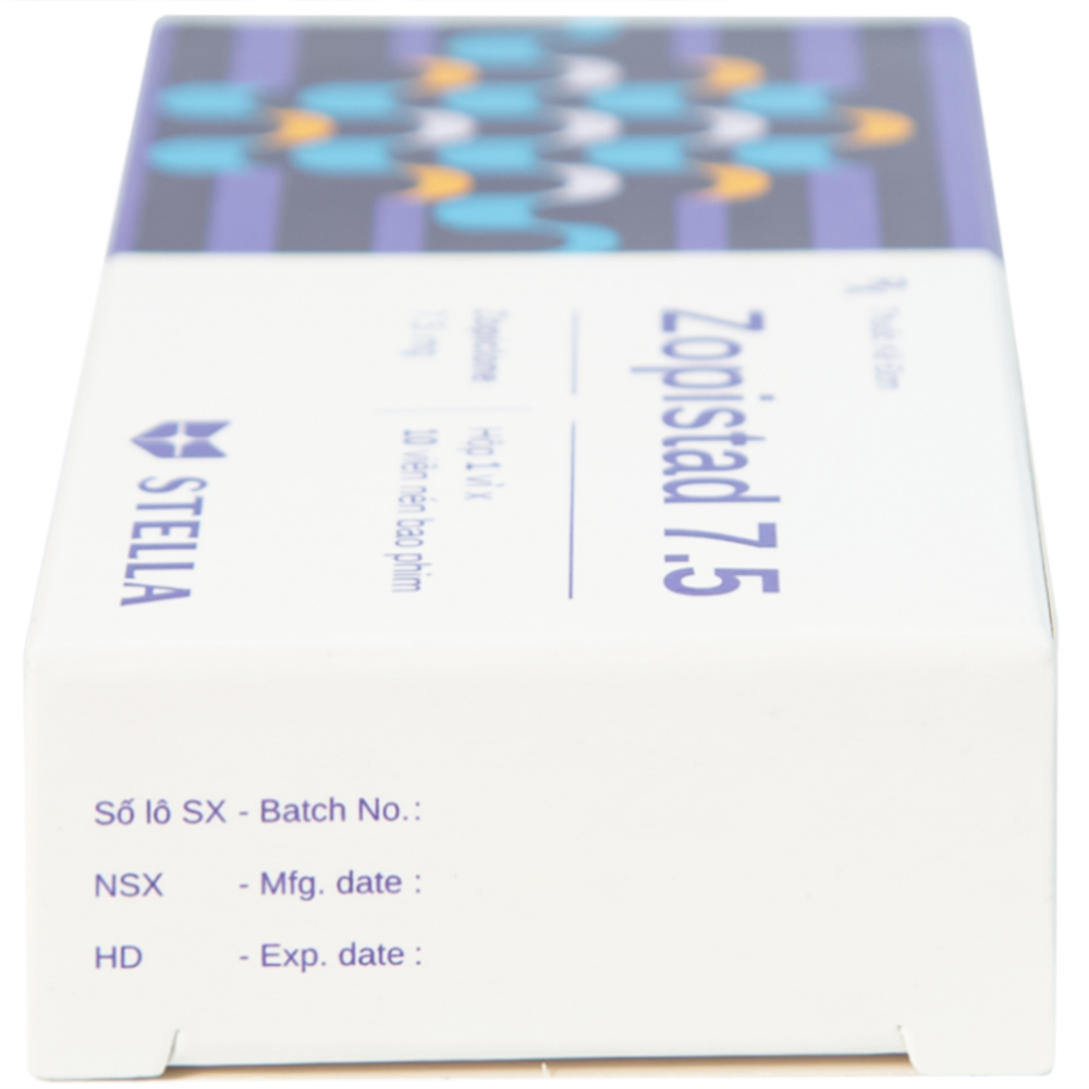 Thuốc Zopistad 7.5 Stella hỗ trợ điều trị ngắn hạn chứng mất ngủ (1 vỉ x 10 viên)
