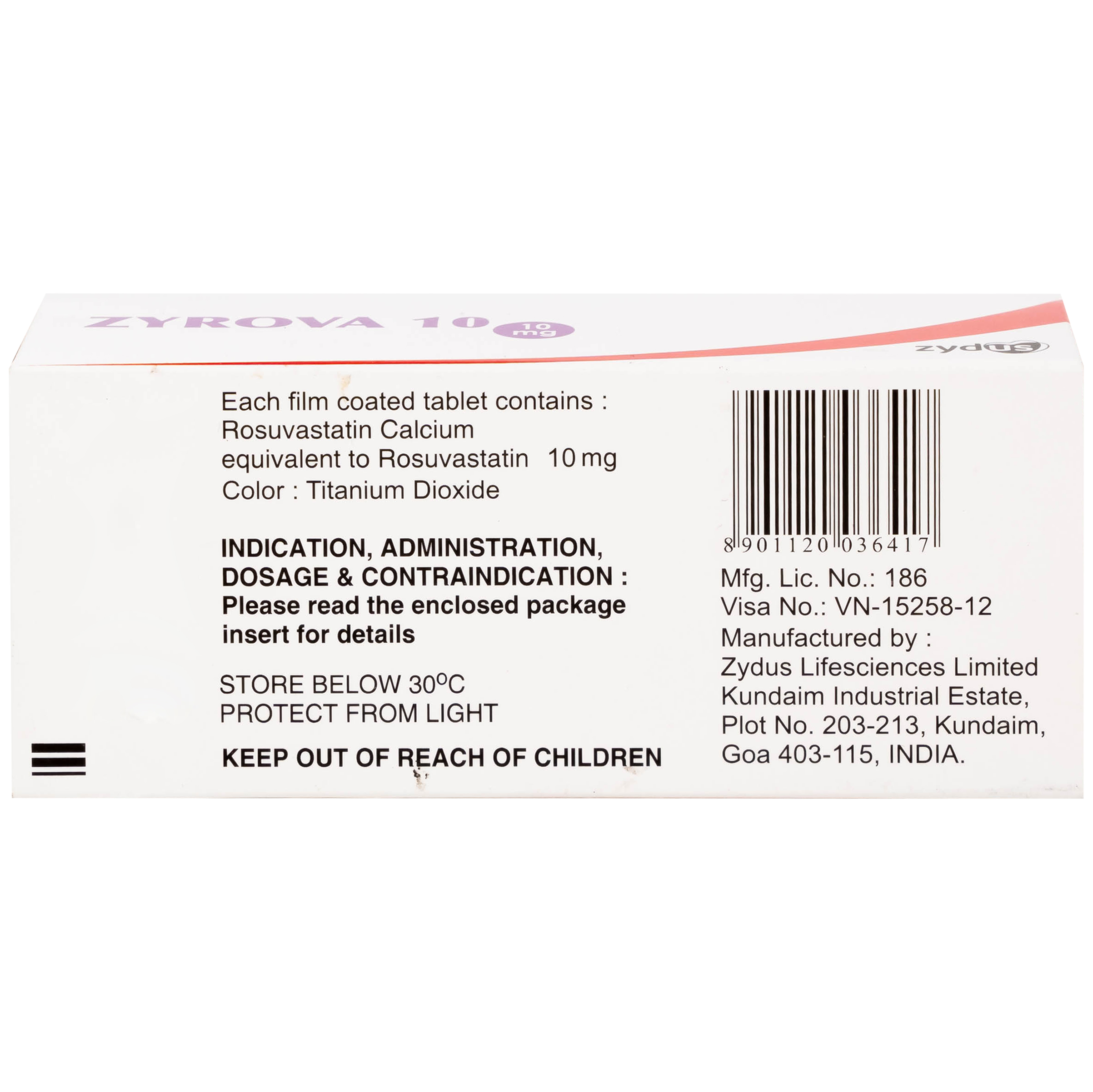 Thuốc Zyrova 10 Zydus điều trị cholesterol cao trong máu (10 vỉ x 10 viên)