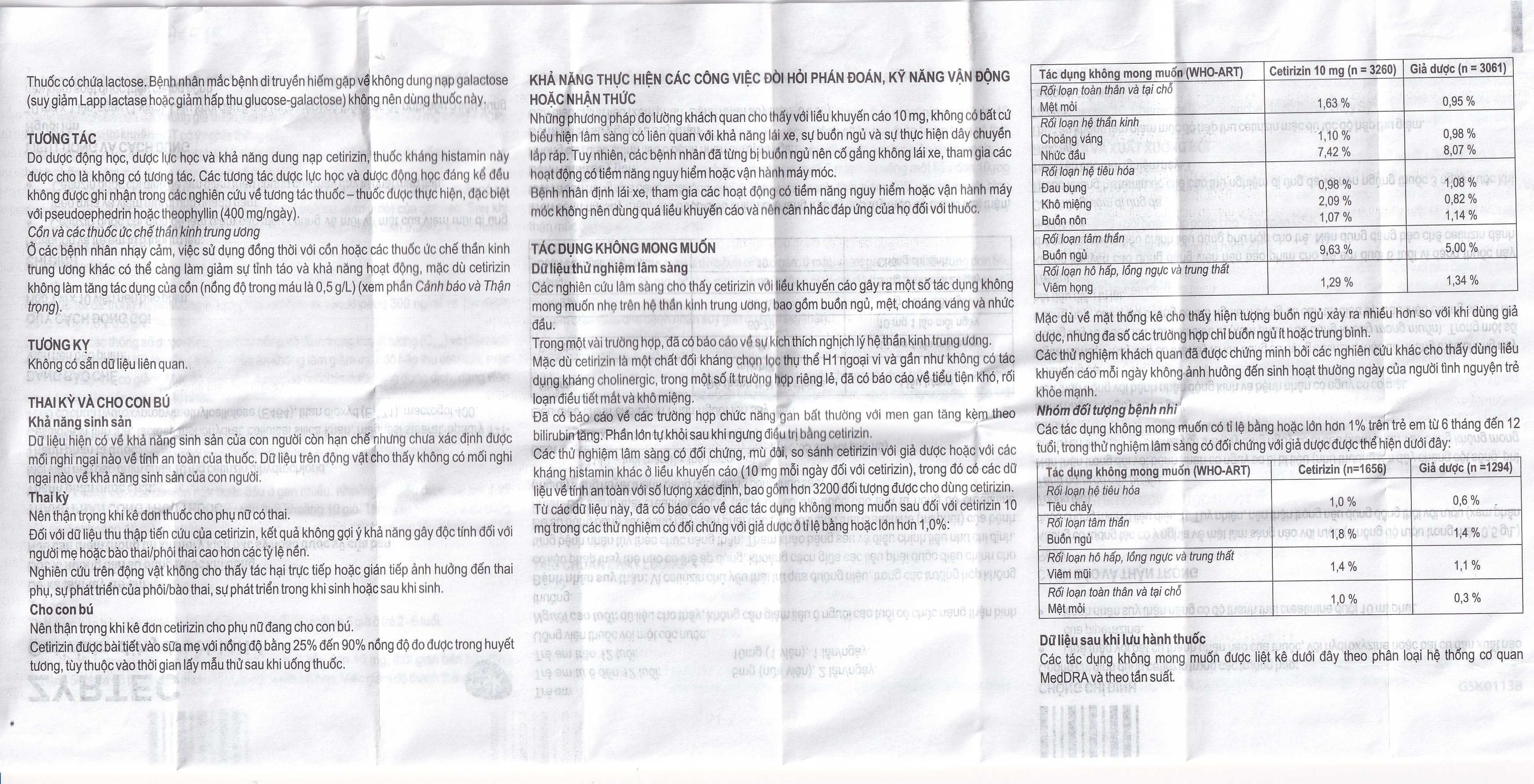 Thuốc Zyrtec GSK giảm viêm mũi dị ứng, mày đay tự phát, mạn tính (1 vỉ x 10 viên)