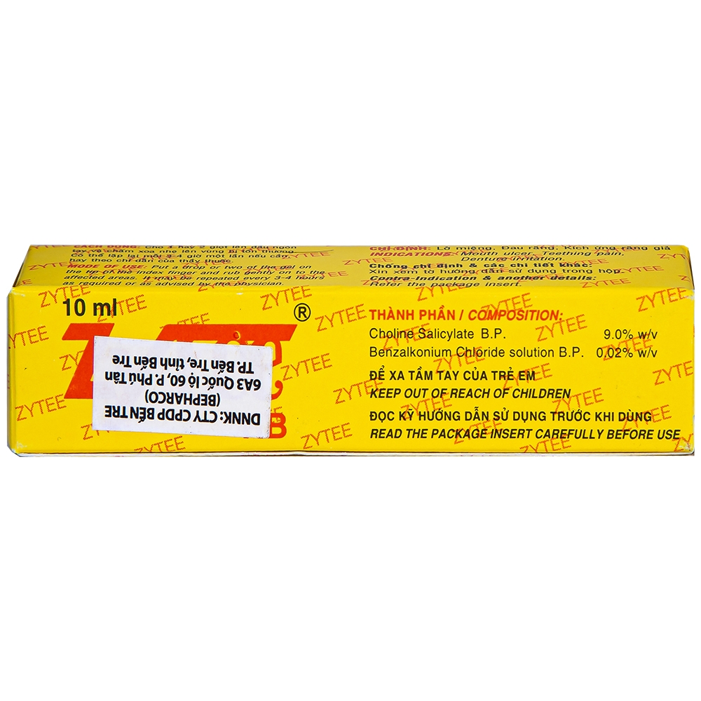 Gel Zytee RB Raptakos sát trùng giảm đau (10ml)