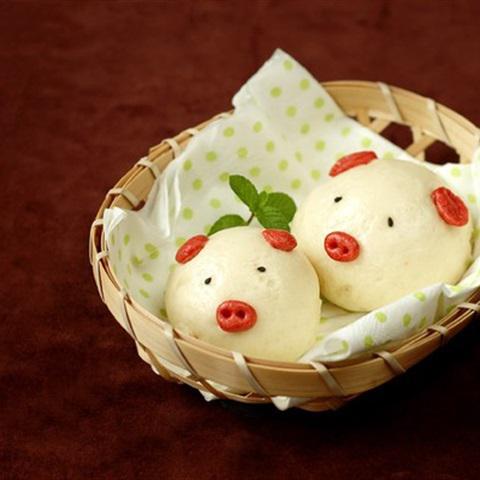Cách làm bánh bao hình chú heo