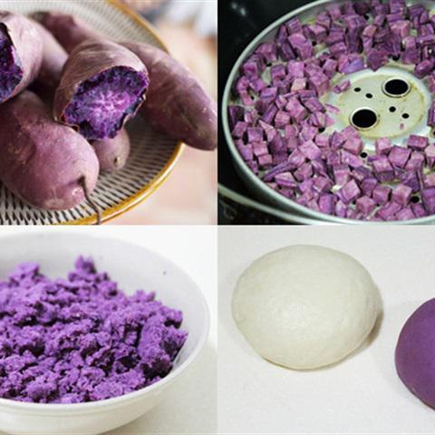 Cách làm bánh bao khoai lang tím hấp