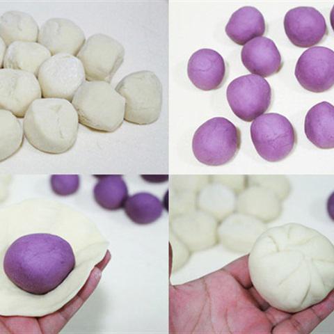Cách làm bánh bao khoai lang tím hấp