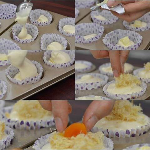 Cách làm bánh bông lan chà bông trứng muối