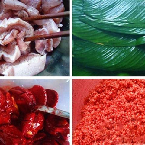 Cách làm bánh chưng gấc ngày Tết