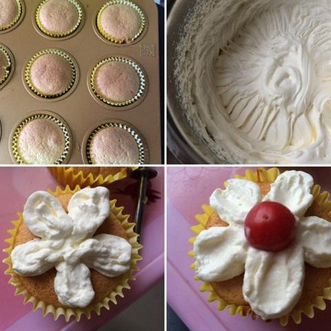 Cách làm bánh cupcake hình hoa