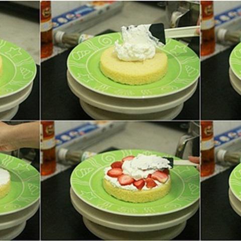 Cách làm bánh gato dâu tây 2 tầng