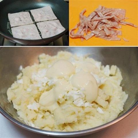 Cách làm bánh khoai tây kẹp