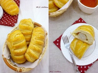 Bánh mì bơ mềm nhân phô-mai và gà