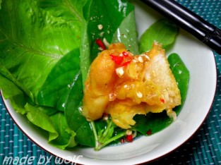 Bánh mì chiên khoai và tôm