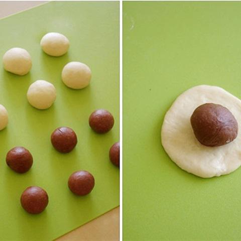 Cách làm bánh mì nhân cacao hình trái tim