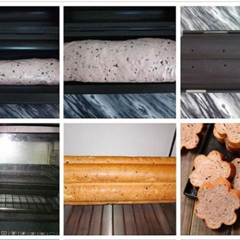 Cách làm bánh mì sữa nếp cẩm hình hoa mai