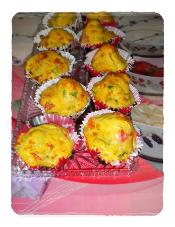 Bánh muffins mặn 3 màu