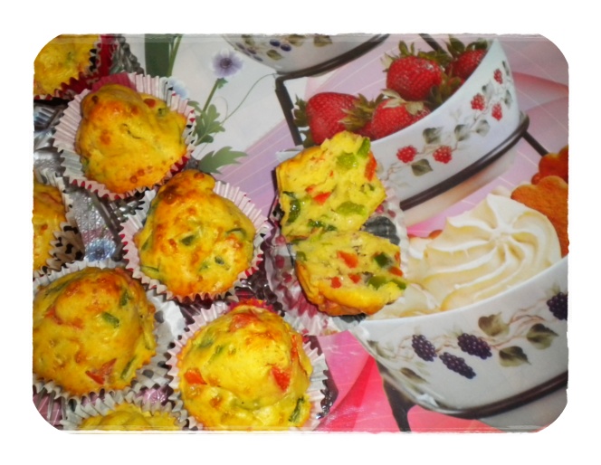 Bánh muffins mặn 3 màu