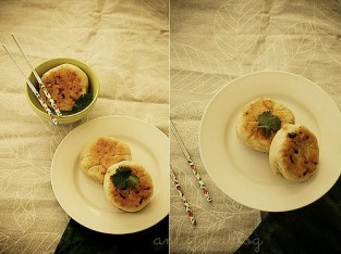 Bánh nếp áp chảo nhân thịt