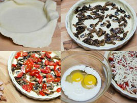 Bánh quiche cà chua và nấm