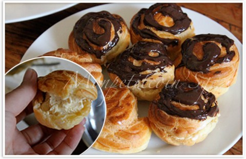 Bánh su nhân kem, phủ chocolate