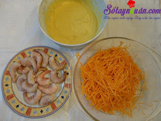 Bánh tôm chiên khoai lang vàng giòn