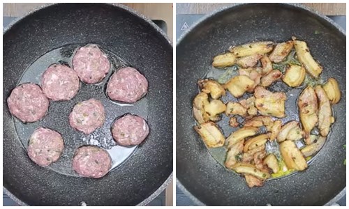 Bánh trứng cuộn thịt hun khói và nấm ngon khó cưỡng