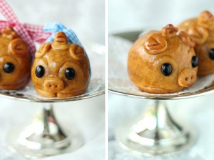 Bánh trung thu heo con đáng yêu