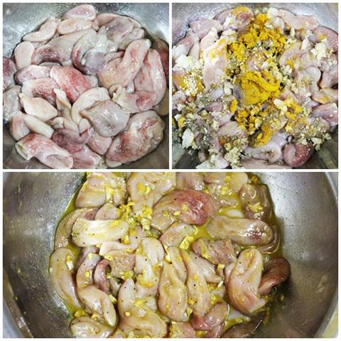 Cách làm bao tử cá basao xào nghệ