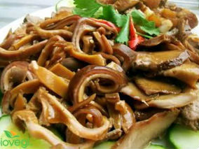 Bao tử heo xào nấm tỏi