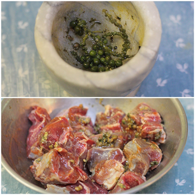 Bắp bò hầm tiêu xanh