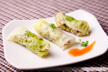 Bắp cải cuốn cá