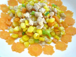 Bắp ngọt xào thịt cho bé