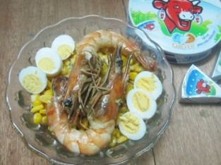 Bắp xào phô-mai tôm trứng