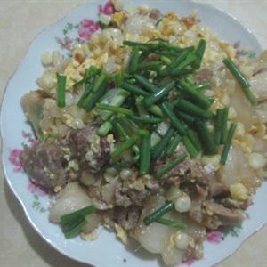 Cách làm bắp xào thịt heo