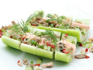 Bầu hấp cá hồi