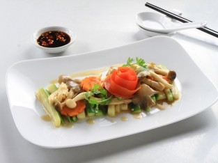 Bầu xào nấm linh chi