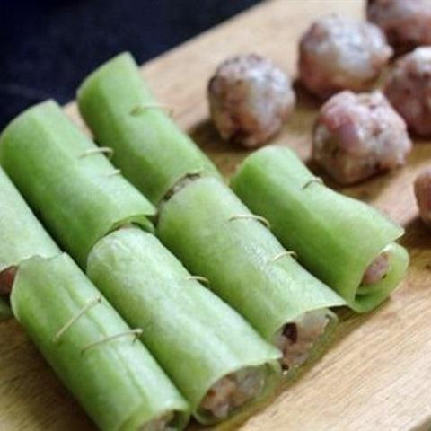 Cách làm bí đao cuộn thịt