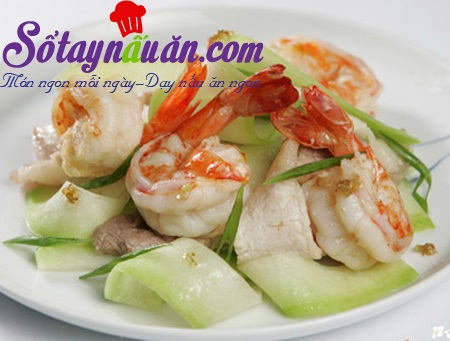 Bí đao xào tôm thịt